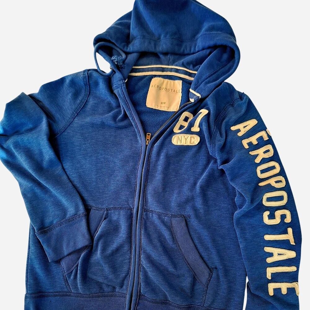 Aeropostale Women's Blue and Navy Hoodie